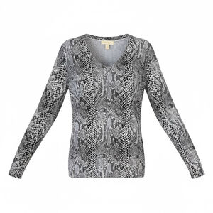 Michael Kors Long Sleeve Black And White Sweater